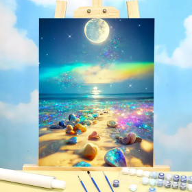 Paint by Number Kit "Celestial Treasure Shore" - Magic Painting Board