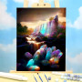 Paint by Numbers Fairy Tale "Rainbow Crystal Waterfall" - Magic Painting Kit to Make