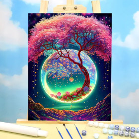 Mystical Paint by Number "Cosmic Tree of Life" - Esoteric Painting to Create