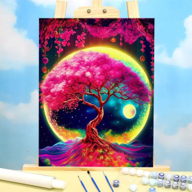 Esoteric Paint by Number "Lunar Tree of Life" - Mystical Painting to Create