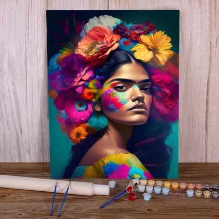 Paint by Numbers Enchanting Floral Portrait | DIY Painting