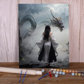 Paint by Number Dance of the Dragons | Fantasy Numbered Painting