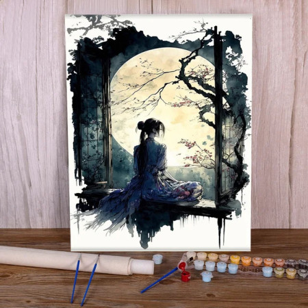Paint by Number Lunar Reverie | Contemplative Numbered Painting