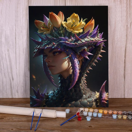 Paint by Number Dragon Queen | Fantasy Painting by Numbers