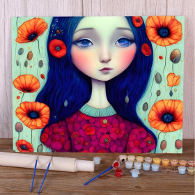 Paint by Number Poppy Muse | Dreamlike Numbered Painting
