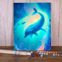 Painting by Numbers Dolphins Ocean Fantasy Canvas Art
