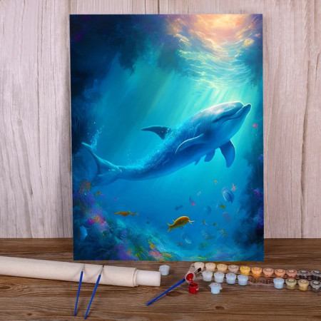 Paint by Numbers Dolphins Underwater Galaxy Magic Canvas