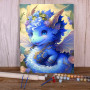 Paint by Numbers Baby Blue Dragon Elven Fantasy Creature Fairy