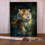 Paint by Numbers Majestic Tiger Shady Forest Piercing Gaze