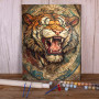 Paint by Numbers Roaring Tiger Head Tribal Art Raw Power