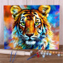 Paint by Numbers Majestic Tiger Portrait Vibrant Explosive Bright Colors