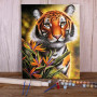 Tiger in Paradise Paint by Numbers Portrait Sumptuous Tropical Feline