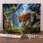 Tigers Night Jungle Painting Numbers Family Wild Animals Mystery Plant