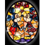 Disney Paint by Numbers Kit - Stylized Stained Glass Window with Loving Hearts