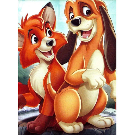 Disney Paint by Numbers Mischievous Fox Cubs - Laughing Duo