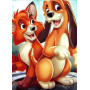 Disney Paint by Numbers Mischievous Fox Cubs - Laughing Duo