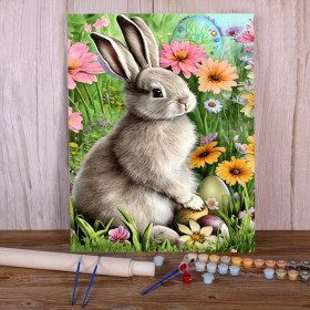Paint by Number - Spring Rabbit in Flower Garden