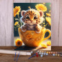 Paint by Number - Cuddle the Playful Tiger in his Teacup