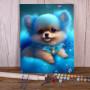 Paint by Number - Bouli the Adorable Blue Pom'Pic