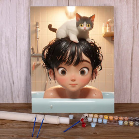 Paint by Number - Bubbles and Purrs for Lili