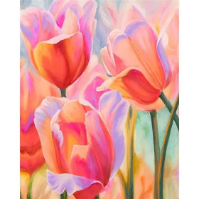 Paint by Number Tulip Field | Easy Landscape Painting