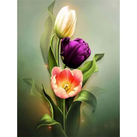 Royal Tulips Paint by Number | Floral Masterpiece to Create