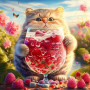 Greedy Cat Paint by Number - Fruity Feline Painting