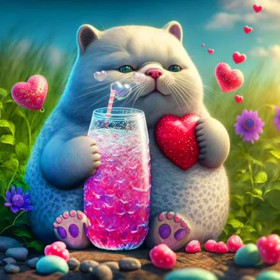 ? Paint by Number Cat Heart - Feline Lovers Painting