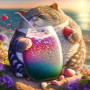 ? Paint by Number Cat Smoothie - Refreshing Feline Painting