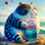 Paint by Number Cat Ocean - Aquatic Feline Painting