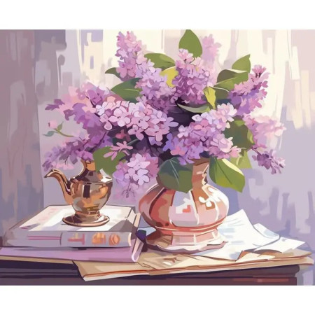 Lilac Enchanting Paint by Number - Spring Bouquet Painting