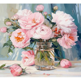 Romantic Peonies Paint by Numbers - Enchanting Flower Painting