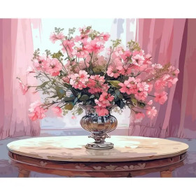 Paint by Number Pink Symphony - Poetic Flower Painting