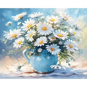 Paint by Number Bouquet of Daisies - Bright Flower Painting