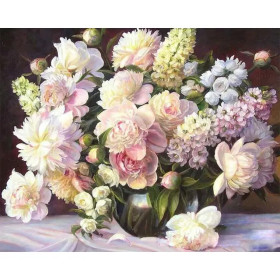 Paint by Number Romantic Pastel Bouquet - Enchanting Flower Painting