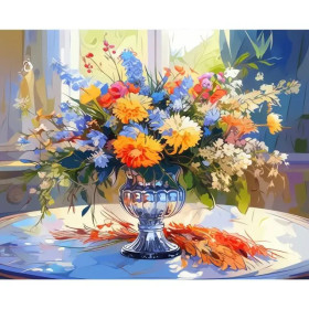 Paint by Number Bouquet of Bright Flowers | Painting