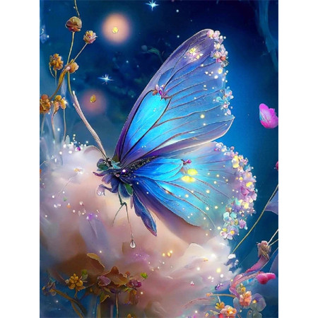 Paint by Number Kit "Azure Butterfly" - Fairy Tale Painting by Numbers