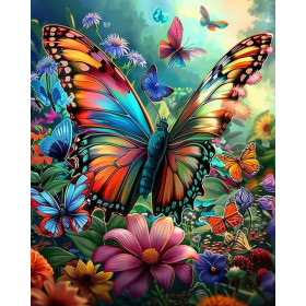 Paint by Number Kit "Duo of Exotic Butterflies" - Fairy Tale Painting by Numbers