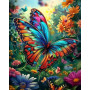 Paint by Number Kit "Rainbow Butterfly" - Flower Painting by Numbers
