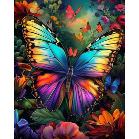 Paint by Number Kit "Psychedelic Butterfly" - Spectral Painting by Numbers