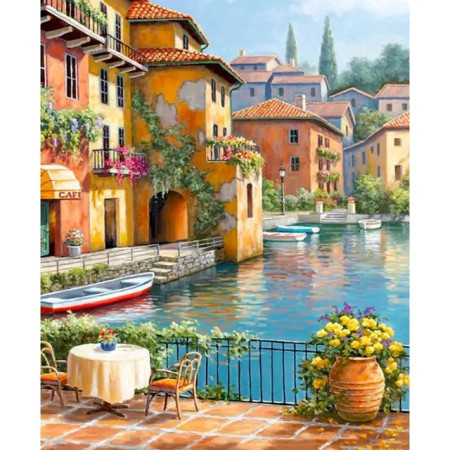 Paint by Number Kit "Picturesque Mediterranean Village"