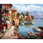 Painting by Numbers "Mediterranean Village by the Lake"