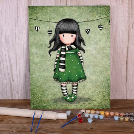 Gorjuss Kokeshi Spring Paint by Numbers