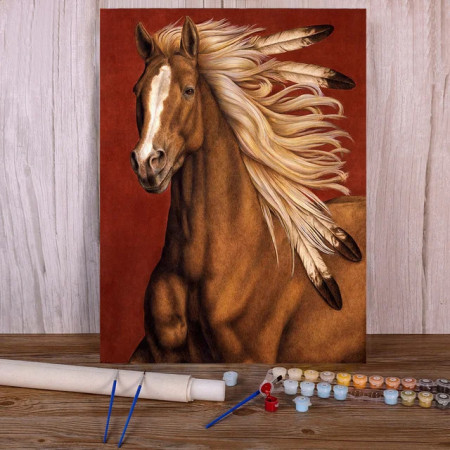 Paint by Numbers Wild Mustang Proud and Fiery