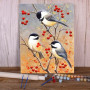 Festive Chickadees - Paint by Numbers Winter Berries