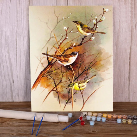 Paint by Numbers Song of the Wrens - Autumn Twigs