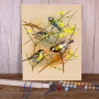 Paint by Numbers Birds - Tits in Flowering Bushes