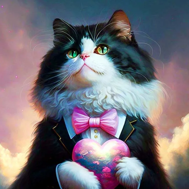 Paint by number elegant cat