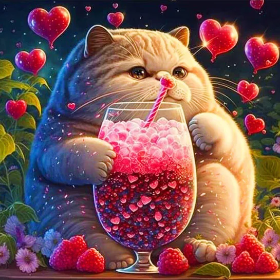 Romantic Cat Paint by Number