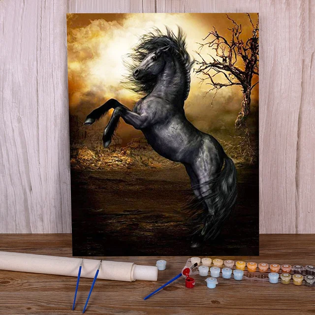 Paint by Numbers Apocalyptic Mystical Rearing Horse